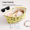Yellow Floral Jacquard Makeup Bag