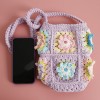 Handmade Crochet Floral Crossbody Phone Bag