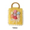 Handmade Crochet Camellia Handbag with Wooden Handle