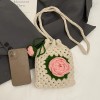 Handmade Crochet Rose Crossbody Phone Bag