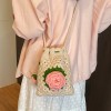 Handmade Crochet Rose Crossbody Phone Bag