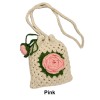 Handmade Crochet Rose Crossbody Phone Bag