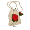 Handmade Crochet Rose Crossbody Phone Bag