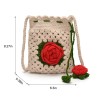 Handmade Crochet Rose Crossbody Phone Bag