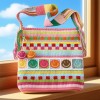 Handmade Crochet Smiley Maze Tote Bag