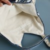Handmade Crochet White and Blue Shoulder Tote Bag