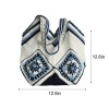 Handmade Crochet White and Blue Shoulder Tote Bag