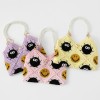 Handmade Double-Sided Crochet Smiley Soot Handbag