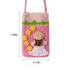 Handmade Oil Painting Girl Crochet Crossbody Phone Bag