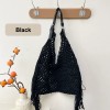 Hollow Crochet Shoulder Bag with Tassels
