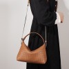 Leather Quilted Dumpling Crossbody Handbag