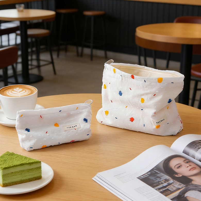 Colorful Polka Dot Makeup Pouch