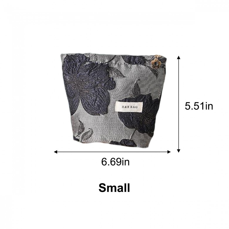 Dark Blue Floral Makeup Pouch Dark Blue Floral Makeup Pouch