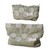 Forest Green Floral Embroidered Makeup Pouch