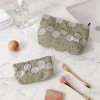 Forest Green Floral Embroidered Makeup Pouch