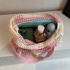 Bohemian Color-Block Knit Hollow Shoulder Bag