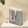 Black Striped Tote Knit Crossbody Sling Bag