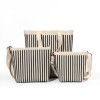 Black Striped Tote Knit Crossbody Sling Bag