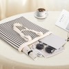 Black Striped Tote Knit Crossbody Sling Bag
