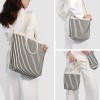 Black Striped Tote Knit Crossbody Sling Bag