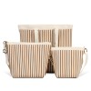 Brown Striped Knit Tote Shoulder Bag