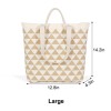Brown Triangle Check Knit Tote Shoulder Bag