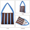 Color-Block Striped Knit Tote Bag