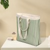 Green Striped Knit Tote Shoulder Bag