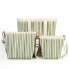 Green Striped Knit Tote Shoulder Bag