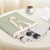 Green Striped Knit Tote Shoulder Bag