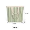 Green Striped Knit Tote Shoulder Bag