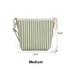 Green Striped Knit Tote Shoulder Bag