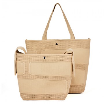 Khaki Crochet Summer Beach Bag