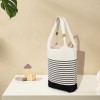 Knitted Stripe Shoulder Tote Bag