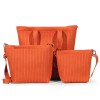Orange Knitted Tote Crossbody Bag