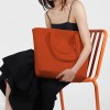Orange Knitted Tote Crossbody Bag