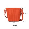 Orange Knitted Tote Crossbody Bag