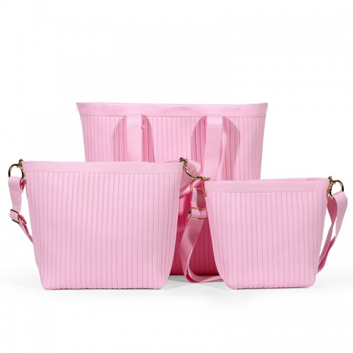 Pink Knit Tote Sling Bag