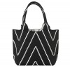 Reversible Striped Knit Tote Bag