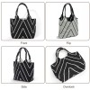 Reversible Striped Knit Tote Bag