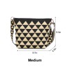 Triangle Plaid Knitted Tote Shoulder Bag