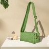 Vertical Striped Knit Sling Crossbody Bag