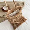 Hollow Woven Shoulder Bag with Tassels