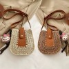 Two-Tone Woven Straw Shoulder & Crossbody Bag