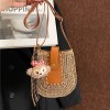 Two-Tone Woven Straw Shoulder & Crossbody Bag