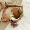 Two-Tone Woven Straw Shoulder & Crossbody Bag