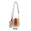 Two-Tone Woven Straw Shoulder & Crossbody Bag