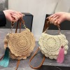 Woven Crossbody Bag with Tassel
