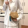 Woven Crossbody Bag with Tassel