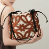 Genuine Leather Hollow Drawstring Tote Bag